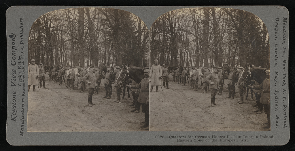 Quarters for German horses used in Russian Poland Eastern Zone of the European War