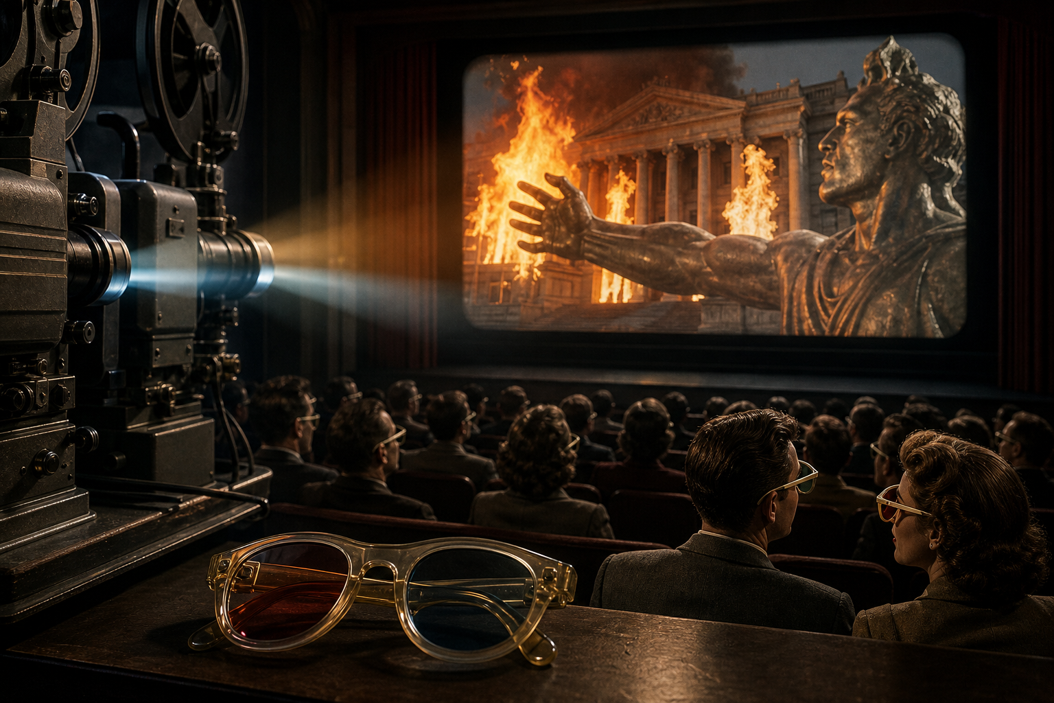 Nie czerwono-niebieskie: okulary w kinie 3D lat 50.
