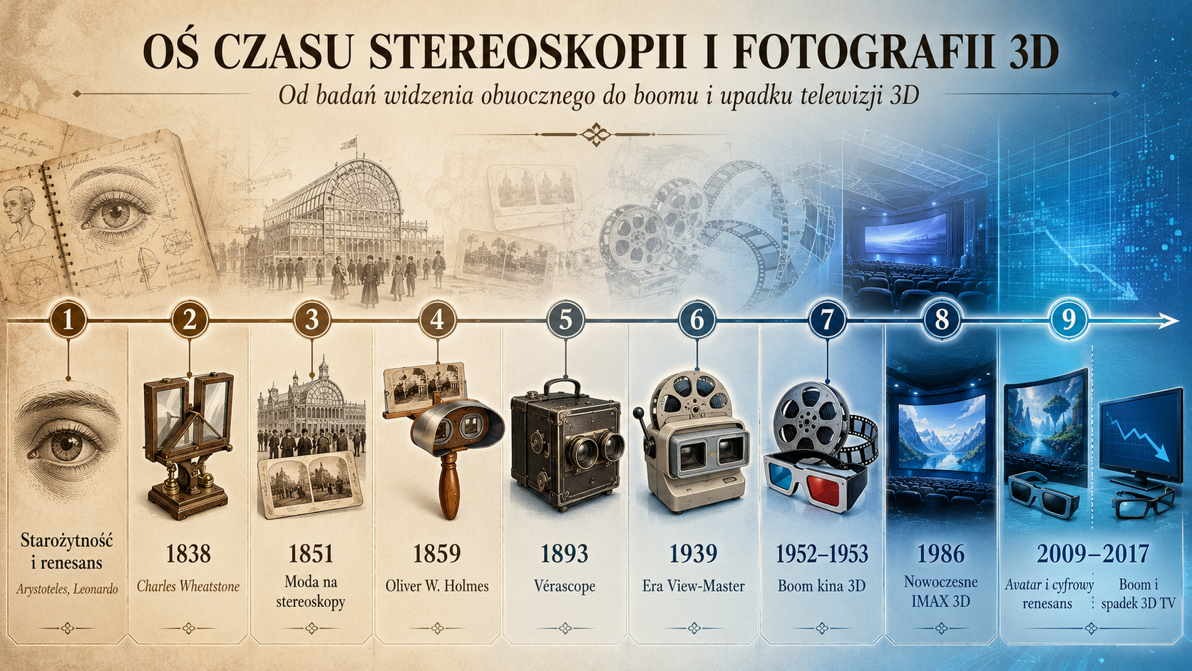 Historia stereoskopii i obrazu 3D – oś czasu