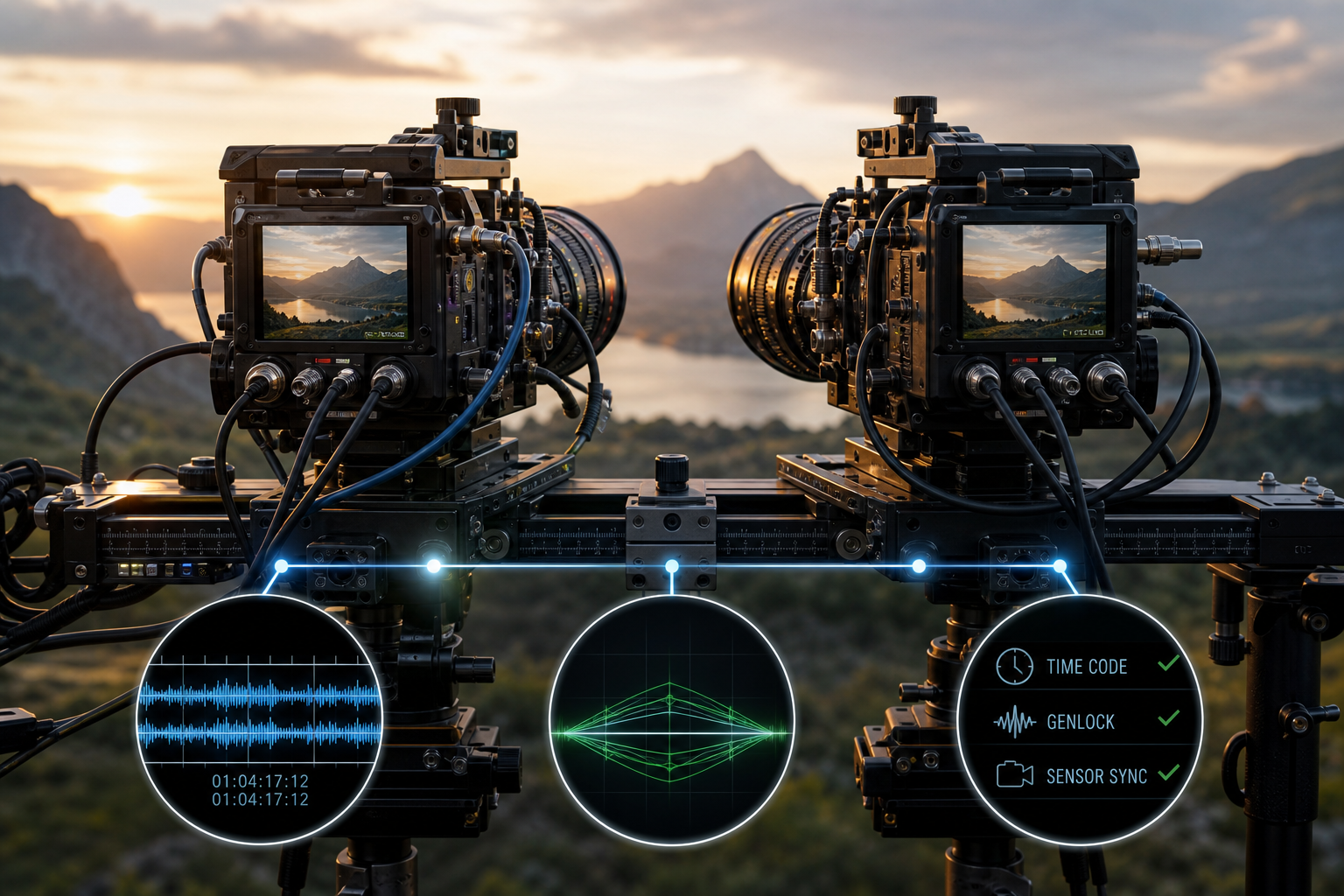 Dwie kamery do filmu 3D: timecode, genlock i Sensor Sync